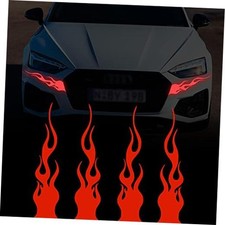 4 Pcs 11.4'' Flame Reflective Sticker for Car Vinyl Racing Sports Flame