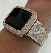 Bling Crystal Apple Watch Band Women Rose Gold or Apple Watch Cover Bling Case