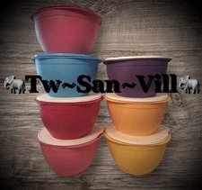 Tupperware Large Maxi Bowl 40 Cups Legacy Mixing Bowl Red With White Seal New