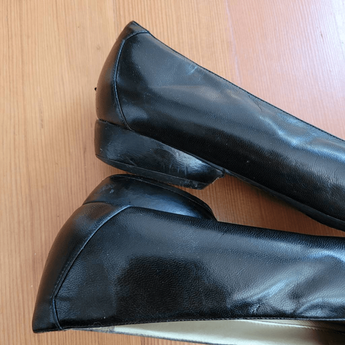 Vintage Liz Claiborne black nora faux leather gold horsebit ballet flats size 8 - Picture 5 of 12