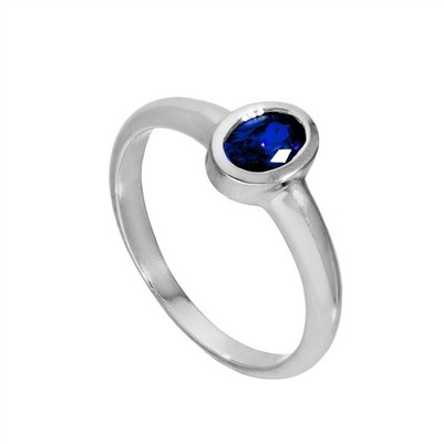 Sterlingsilber & Saphir CZ Kristall Oval September Geburtsstein RingGrößen 49 -