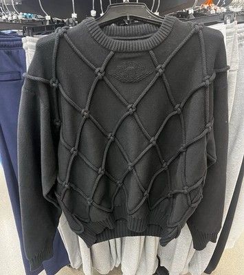 NEW $890 Jordan Wings Collection Net Sweater Black Size L FB2672-010 Italy RARE