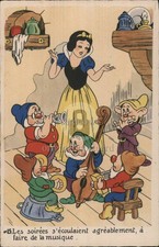 Cartoon 1941 Walt Disney Snow White & 5 Dwarfs Original Vintage Postcard