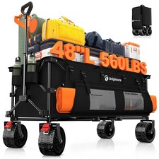Originsure 300L Collapsible Beach Wagon Cart with Big Wheels, 560lbs, Black