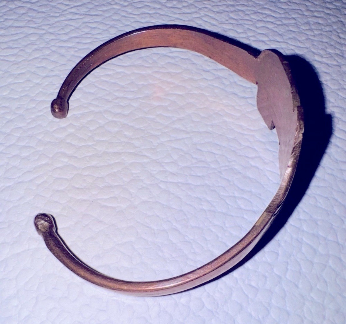 Solid Copper Hammered Elephant Design Bangle Brac… - image 4