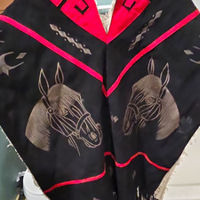 Vintage Los G mez G.S. Mexican Horse Poncho. Handmade Western Gab n.