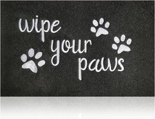 Welcome Mats for Front Door Wipe Your Paws Funny Doormat, Durable Natural