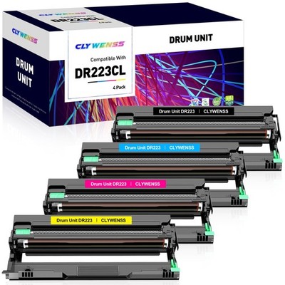 Clywenss Dr223Cl Drum Unit Set 4-Pack Replacement For Brother Dr223Cl Dr223