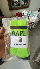 A Bathing Ape BAPE Neon Green Crew Socks
