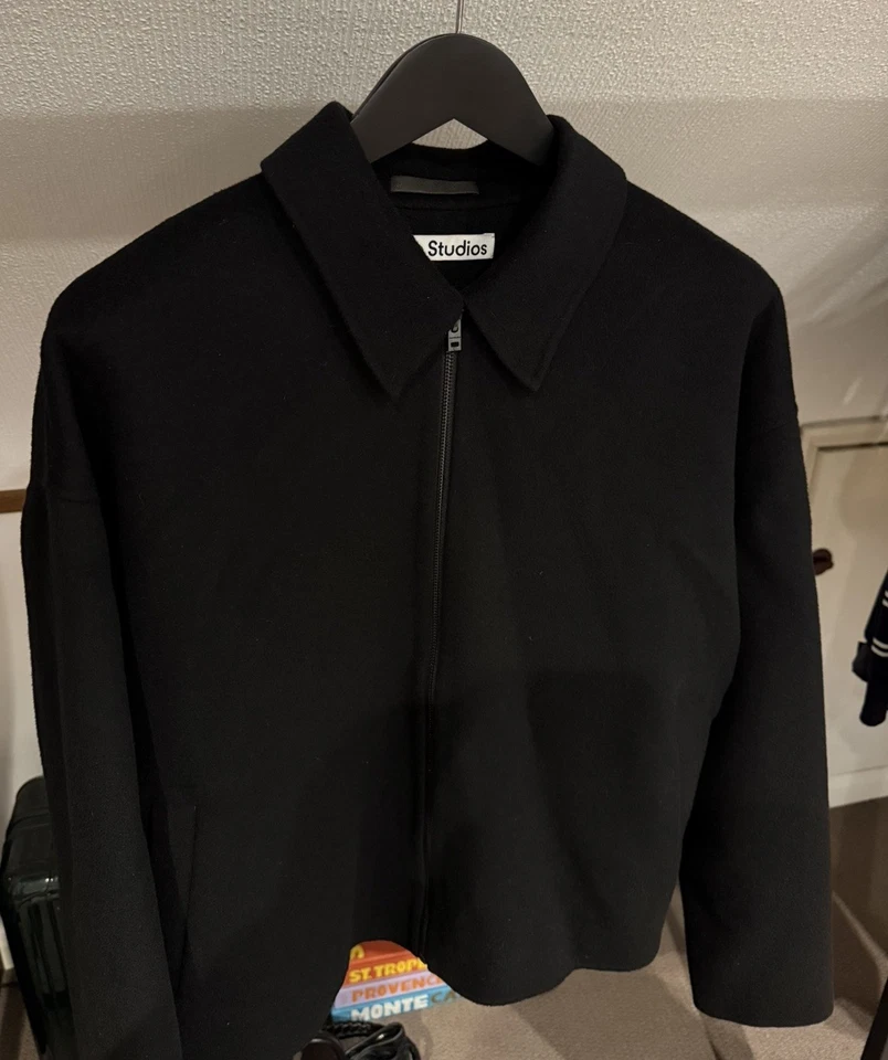 Acne Studios Doverio Wool-Flannel Zip Up Jacket Black Size 46  - Image 2 of 4