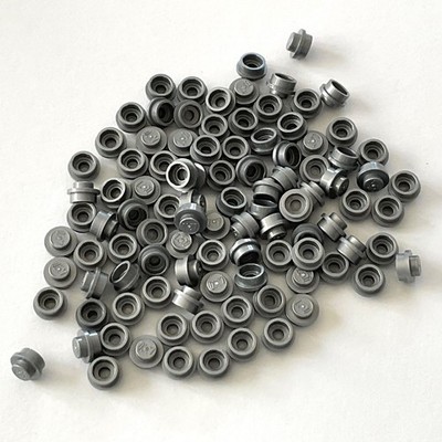 100 Lego Platten 1x1 rund flat silber NEU 4073
