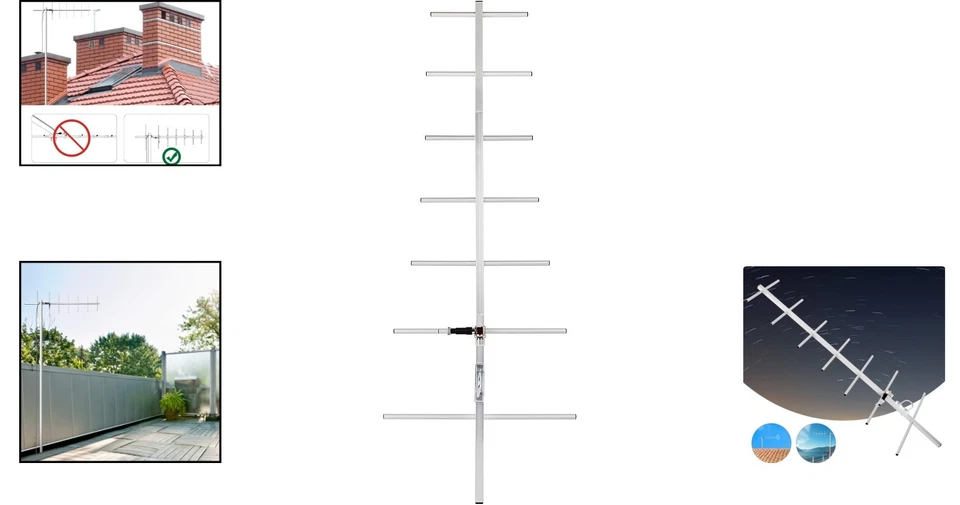 Antena Yagi direccional duradera de 7 elementos - 450 g ligera, fácil de montar Foto 2 de 4