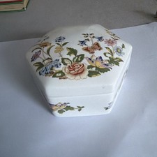 AYNSLEY COTTAGE GARDEN LIDDED TRINKET POT FLORAL PATTERN VINTAGE RETRO