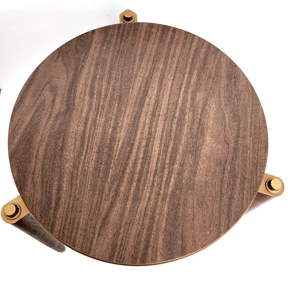 Круглый приставной столик в стиле модерн середины века в стиле ретро 60-х Formica высотой 14,5 дюйма - Изображение 3 из 4