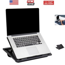 Lap Desk Laptop Stand, Bed Tray, Collapsible, Cushion, Portable, Dorm, Plasti...