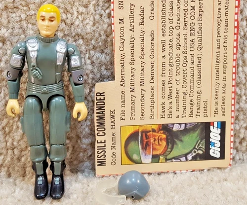 Complete Really Nice Vintage 1983 GI Joe Hawk v1.5 With Filecard MMS Operator
