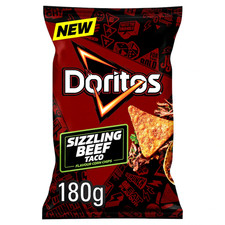 Doritos Mexican Beef Taco Flavour Tortilla Chips Crisps Snacks 180g