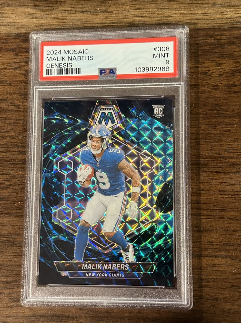 2024 Panini Mosaic- #306 Malik Nabers Rookie Genesis PSA 9