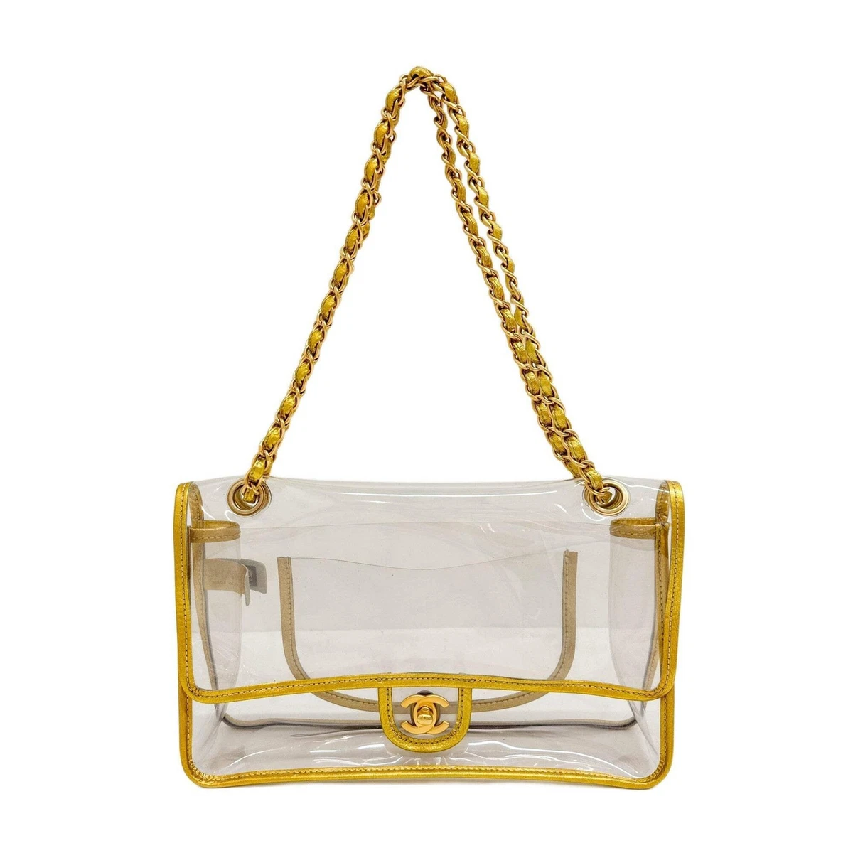 CHANEL GOLD CCロゴ クリアバッグ Chanel | Clear Plexiglass CC Box Minaudière Bag Gold Hardware, 1997 |