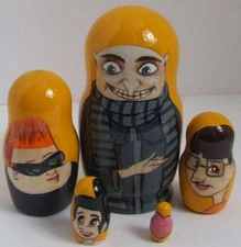 5pcs. Handpainted Russian Nesting Doll of "DESPICABLE ME"