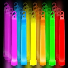 24 Pack 6 Inch Ultra Bright Emergency Glow Light Sticks for Camping Parties