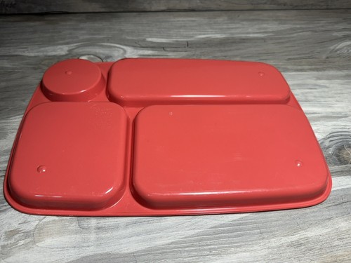 Vintage Mallo-Tone 139 Lunch Good Tray. Salmon Color. Rare. Made In USA - Picture 4 of 7