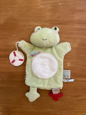Doudou plat marionnette grenouille verte Nopnop By KALOO Bouée Rouge Blanc - Photo 1/4