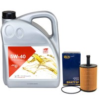 MotoröL Set 5W-40 5 Liter + ÖLfilter SH 4771 P FüR Skoda Fabia I Praktik