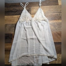Linea Donatella Keepsake Babydoll Nightgown Sheer Embroidery Beading Flowy