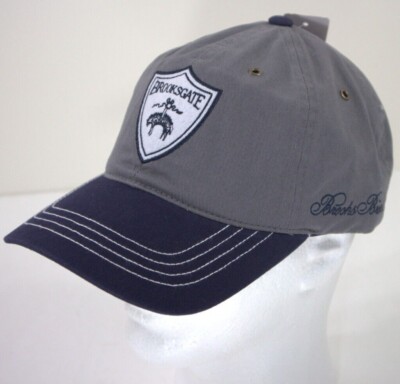 Brooks Brothers 1818 Logo Hat Crest Baseball Cap White Grey Navy
