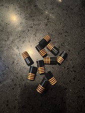 10-Custom Golf Ferrules Black/orange 4 Stripes .355 Taper tip