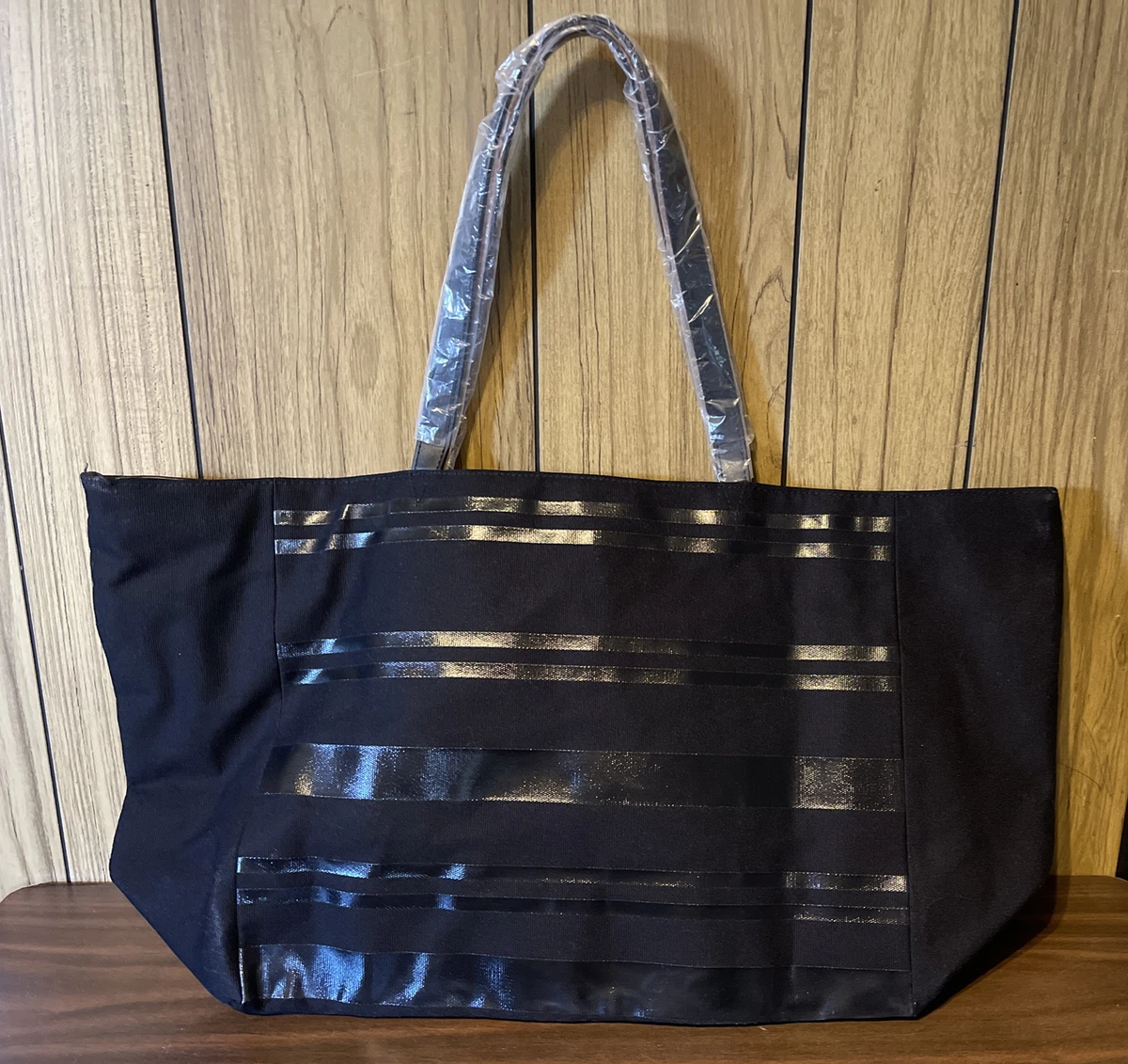 NWT Victoria s Secret 2018 Tote Bag Travel Black Lace Up MSRP 68