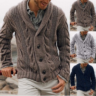 mens thick shawl cardigan