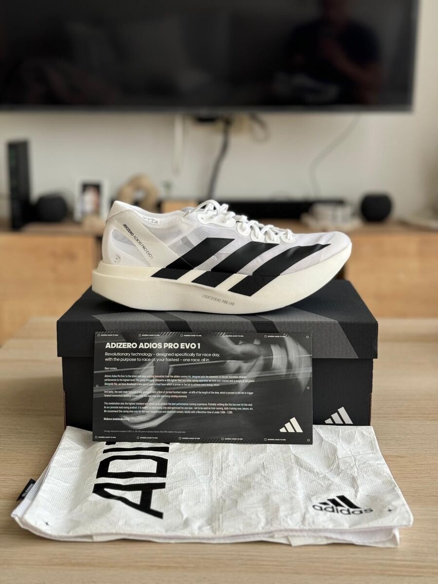 Size 7.5 - adidas Adizero Adios Pro Evo 1 White Black | eBay Size 7.5 - adidas Adizero Adios Pro Evo 1 White Black | eBay