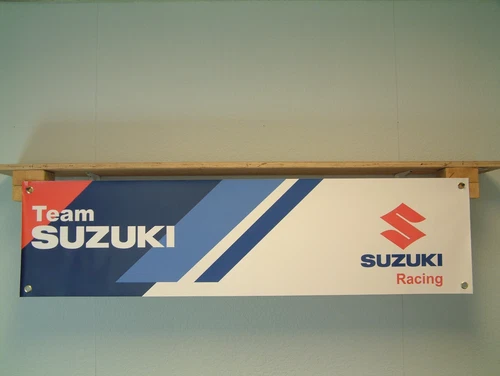 Suzuki Team Racing Banner Motorcycle Race Workshop Garage Wall Display pvc Sign