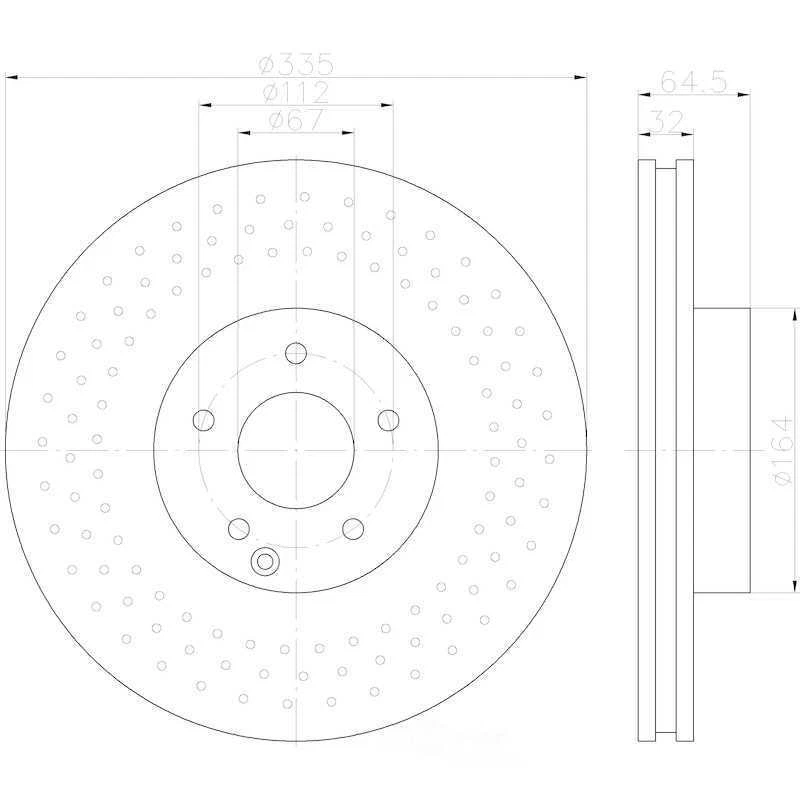 Hella Pagid - Alto carbono y totalmente recubierto para Mercedes-Benz S550 S40 2007-2013 Foto 2 de 4