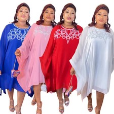 Summer African Dashiki Women Chiffon Loose Maxi Dress Dubai Kaftan 2pcs Set Robe