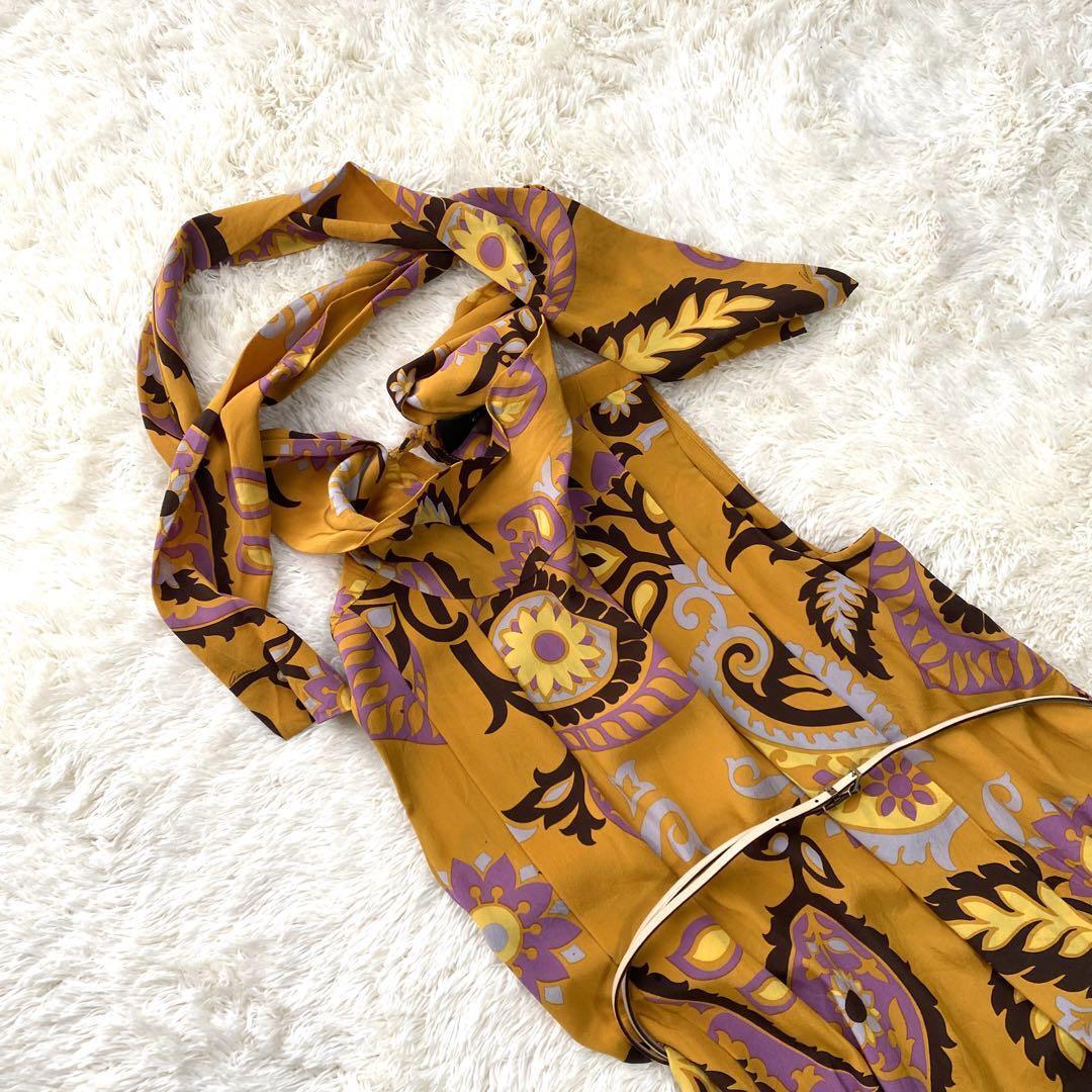GUCCI Dress 100% Silk Floral Print Maxi Length Lo… - image 5