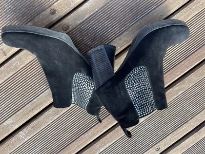 Adorables Bottines Noires Avec Strass Reqins Taille 38 - Photo 1/4