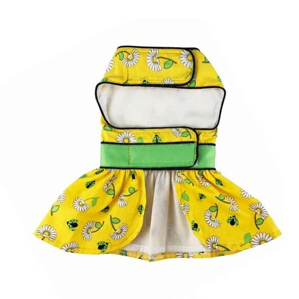 Vestido de diseño de perrito Ladybugs and Daisies para perro con correa a juego XS-S-M-L-XL Foto 3 de 4