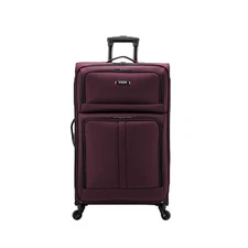 U.S. Traveler Anzio Softside Expandable Spinner Luggage, Burgundy, Checked-La...