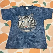 Sigfried And Roy Las Vegas Tiger Shirt Adult Large Blue Tie Dye At The Mirage