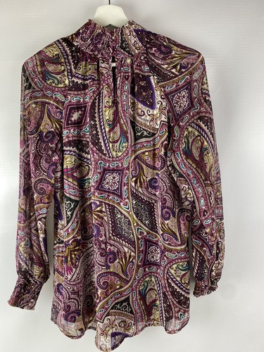 Chico's, Turtleneck Pullover Blouse Size 1, M, Long Sleeve, Lined, Elegant, 01 - Picture 5 of 9