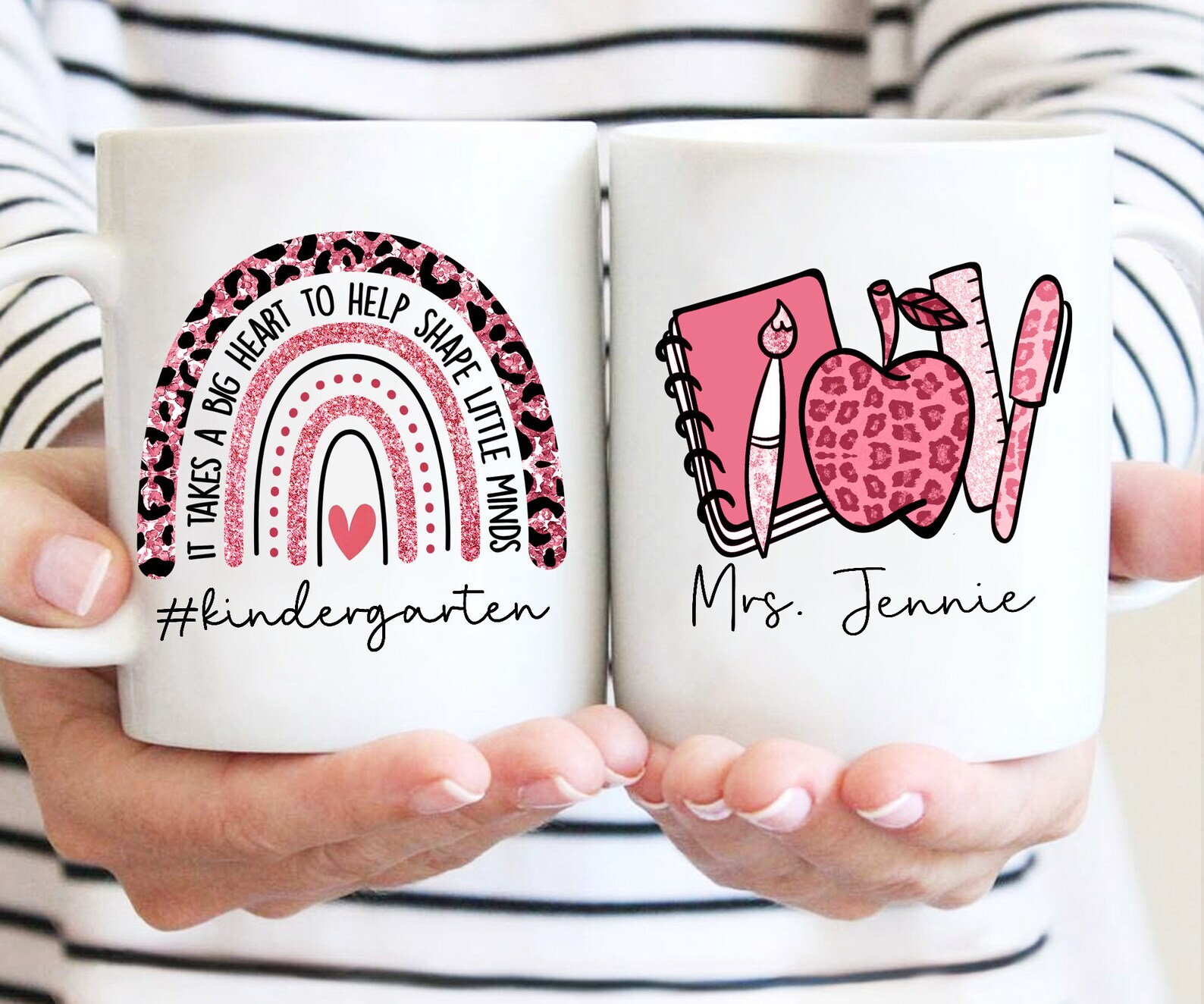 Personalized It Takes A Big Heart Coffee Mug Kindergarten Teacher Gift Kid