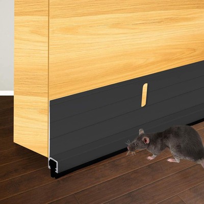 Metal Door Draft Stopper, 36 Inch Under Sweep Bottom Blocker with Black 