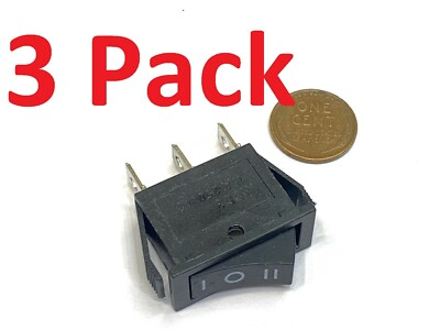 #ad 3 Pieces black rocker switch 12v 6v 24v on off on 3pin car boat 20 amp 3way E25 $12.12