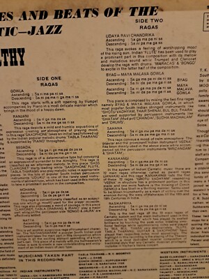 洋楽 Jazz Jazz Jazz T. K. Ramamoorthy LP T.K. Ramamoorthy Fabulous Notes and Beats of the Indian