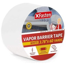 XFasten White Vapor Barrier Tape, 9 mil, 3.78-Inch x 60-Yards, Waterproof Moi...