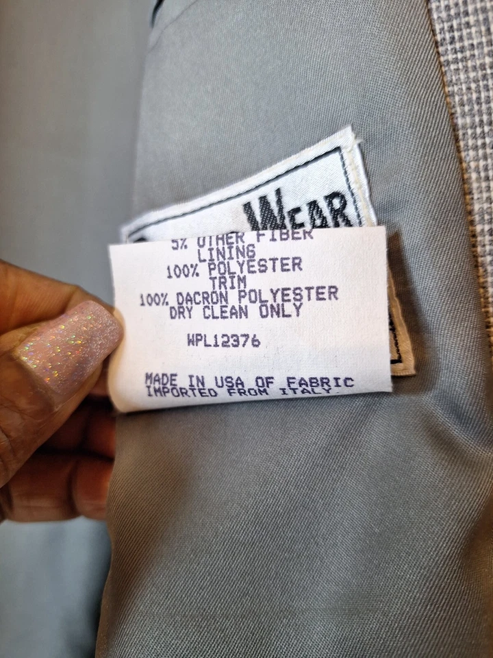 Vtg PIONEER WEAR Wool Blend Blazer Men's 46L Gray Western Rockabilly Cowboy USA - Image 4 of 4