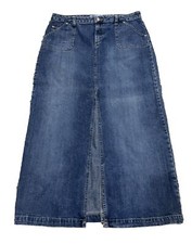 Vintage Old Navy Medium Wash Denim Jean Long Modest Maxi Skirt Size 10